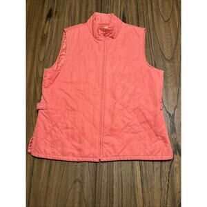 Orvis Women's Sleeveless  Quilted Lined  Vest Coral Size Medium